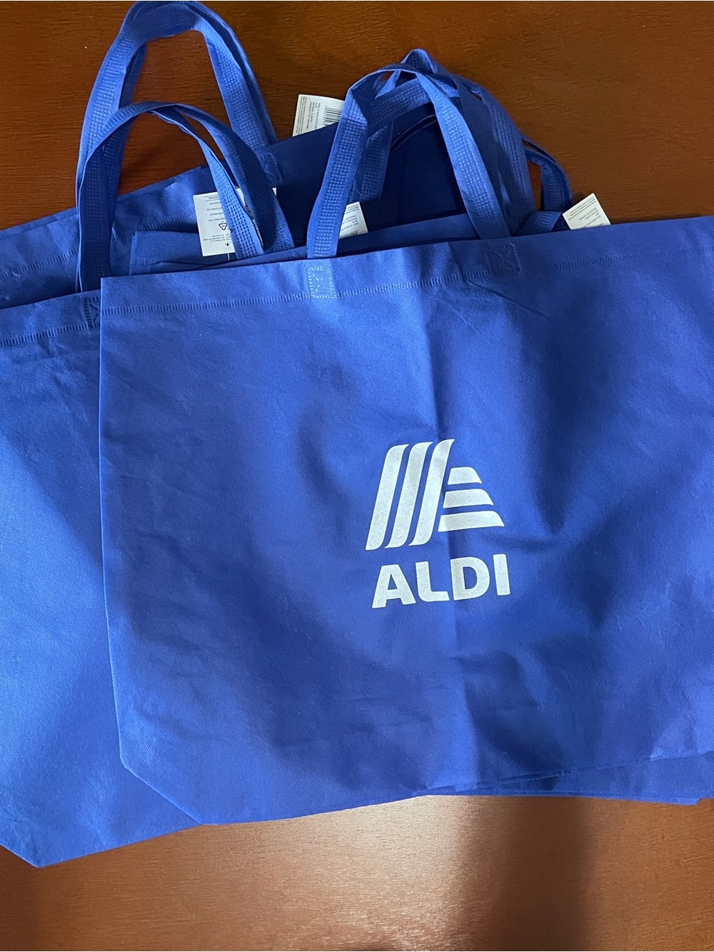 Aldi Reusable Shopping Bag Tote Lot of 6 Washable Recyclable 21.5x16.5"